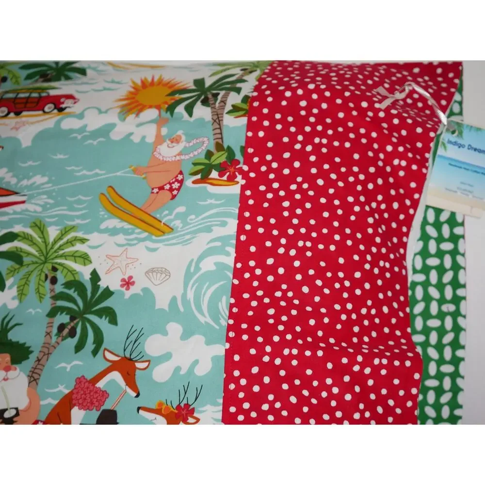 Surfin' With Santa Pillowcase Set, Designer Alexander Henry 100% Cotton Fabric